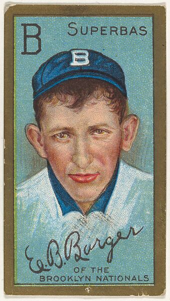 Edward B. Barger, Brooklyn Superbas, National League, from the "Baseball Series" (Gold Borders) set (T205) issued by the American Tobacco Company, American Tobacco Company, Commercial color lithograph