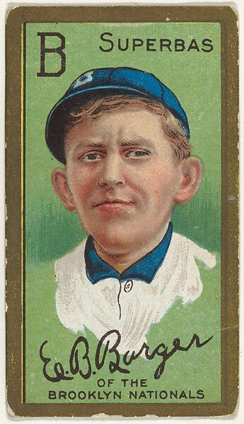 Edward B. Barger, Brooklyn Superbas, National League, from the "Baseball Series" (Gold Borders) set (T205) issued by the American Tobacco Company, American Tobacco Company, Commercial color lithograph