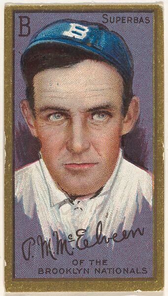 Pryor McElveen, Brooklyn Superbas, National League, from the "Baseball Series" (Gold Borders) set (T205) issued by the American Tobacco Company, American Tobacco Company, Commercial color lithograph