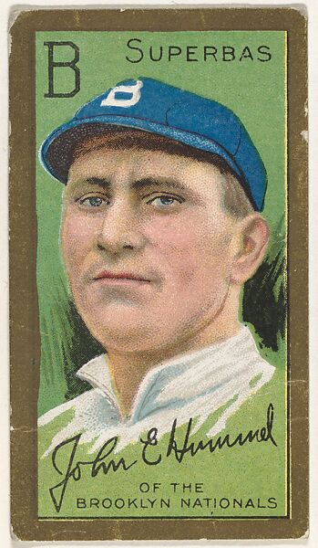 John E. Hummell, Brooklyn Superbas, National League, from the "Baseball Series" (Gold Borders) set (T205) issued by the American Tobacco Company, Issued by the American Tobacco Company, Commercial color lithograph 