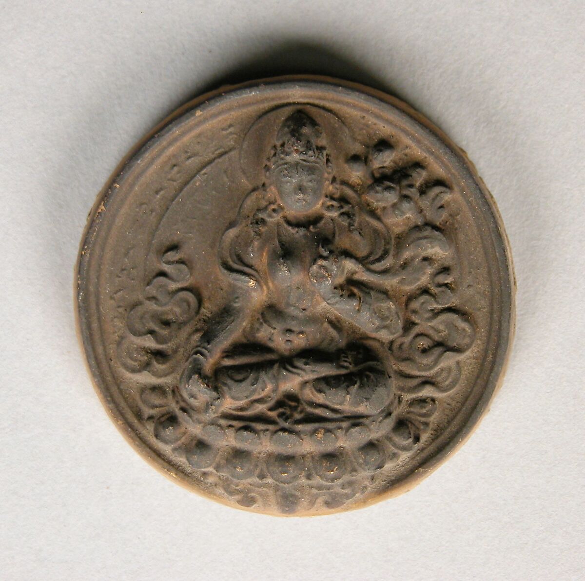 Votive Plaque with White Taras, Gray clay, Tibet 