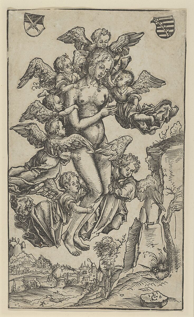 The Ecstacy of St. Mary Magdalen, Lucas Cranach the Elder (German, Kronach 1472–1553 Weimar), Woodcut; second state of two (Hollstein) 