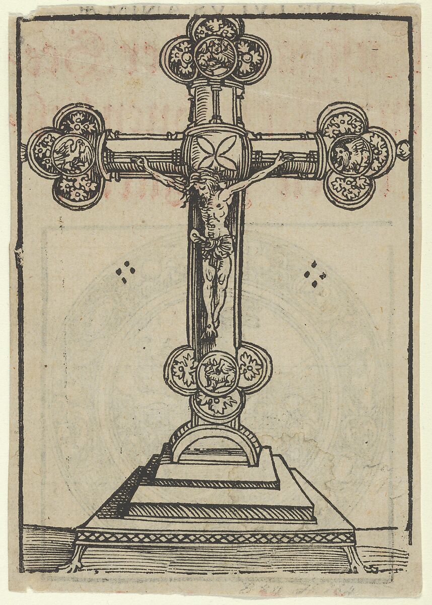 A Silver-Gilt Cross with Christ Crucified, from the Wittenberg Reliquaries, Lucas Cranach the Elder (German, Kronach 1472–1553 Weimar), Woodcut 