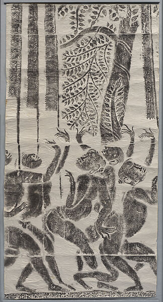 Rubbing of a Defiling Army, Ink on paper, Cambodia 