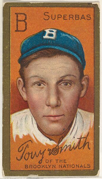 Tony Smith, Brooklyn Superbas, National League, from the "Baseball Series" (Gold Borders) set (T205) issued by the American Tobacco Company, Issued by the American Tobacco Company, Commercial color lithograph 