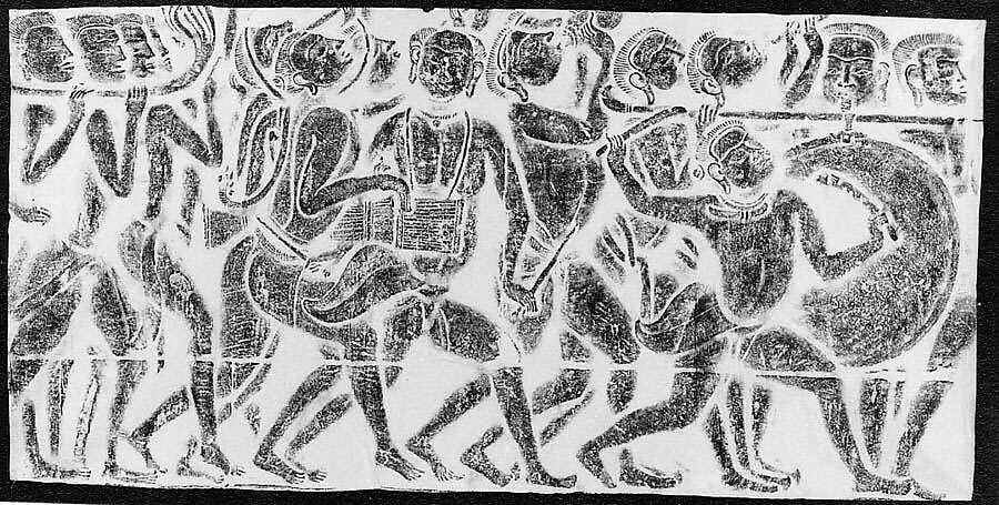 Rubbing of a Defiling Army, Ink on paper, Cambodia 