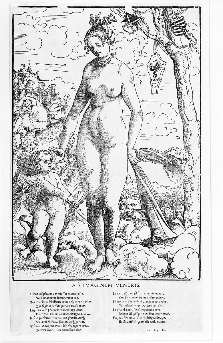 Venus and Cupid, Lucas Cranach the Elder (German, Kronach 1472–1553 Weimar), Woodcut 
