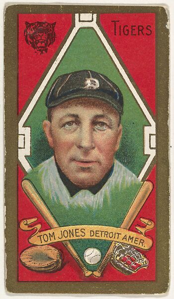 Tom Jones, Detroit Tigers, American League, from the "Baseball Series" (Gold Borders) set (T205) issued by the American Tobacco Company, Issued by the American Tobacco Company, Commercial color lithograph 