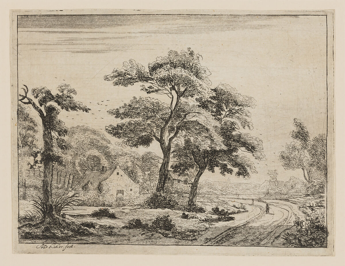 The Road to the Village, Anna-Maria de Koker (Netherlandish,  active 17th century, died 1698), Etching
