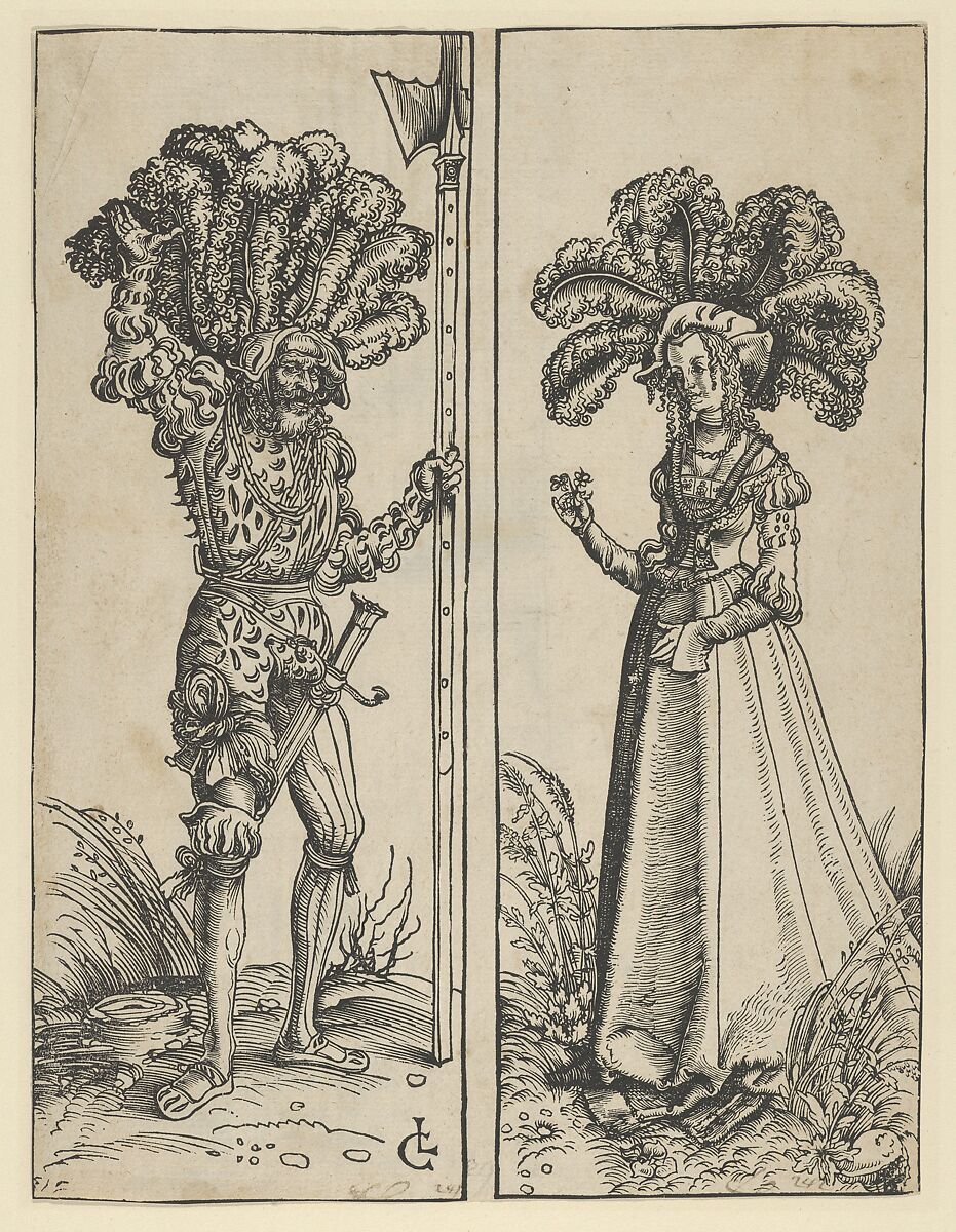 Footsoldier with Halberd, Lucas Cranach the Elder (German, Kronach 1472–1553 Weimar), Woodcut 