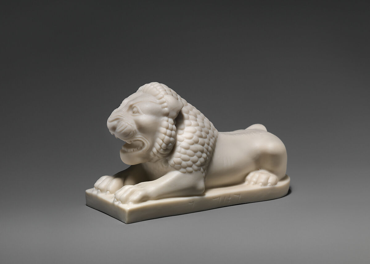 Figure of a Lion, Aaron Hays (British, active 1845–76), Unglazed porcelain (Parian ware), British 