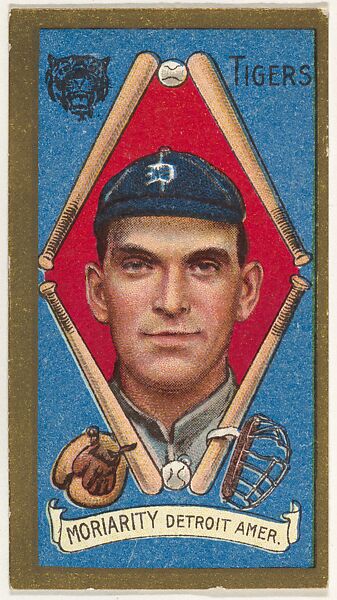 Moriarity, Detroit Tigers, American League, from the "Baseball Series" (Gold Borders) set (T205) issued by the American Tobacco Company, Issued by the American Tobacco Company, Commercial color lithograph 