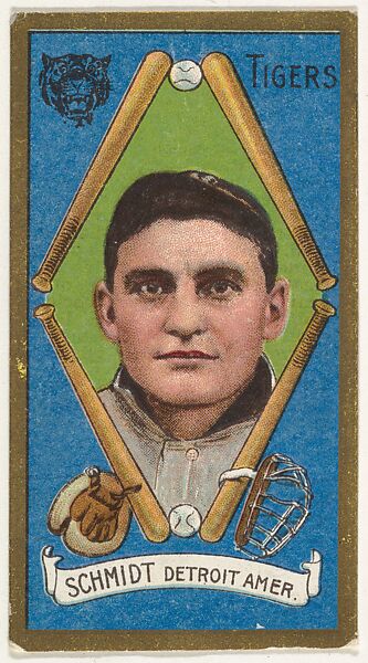Schmidt, Detroit Tigers, American League, from the "Baseball Series" (Gold Borders) set (T205) issued by the American Tobacco Company, Issued by the American Tobacco Company, Commercial color lithograph 
