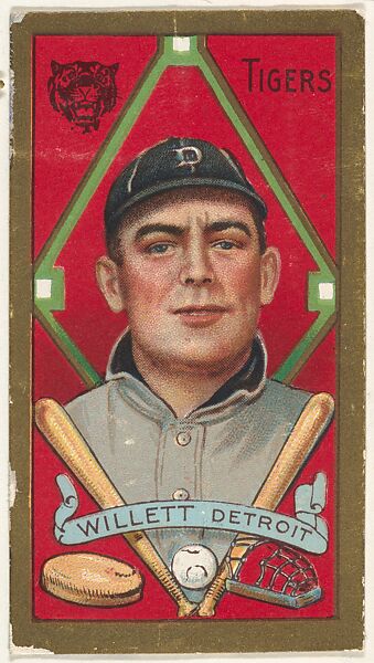 Willett, Detroit Tigers, American League, from the "Baseball Series" (Gold Borders) set (T205) issued by the American Tobacco Company, Issued by the American Tobacco Company, Commercial color lithograph 