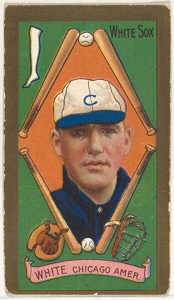 G.H. White, Chicago White Sox, American League, from the "Baseball Series" (Gold Borders) set (T205) issued by the American Tobacco Company, Issued by the American Tobacco Company, Commercial color lithograph 