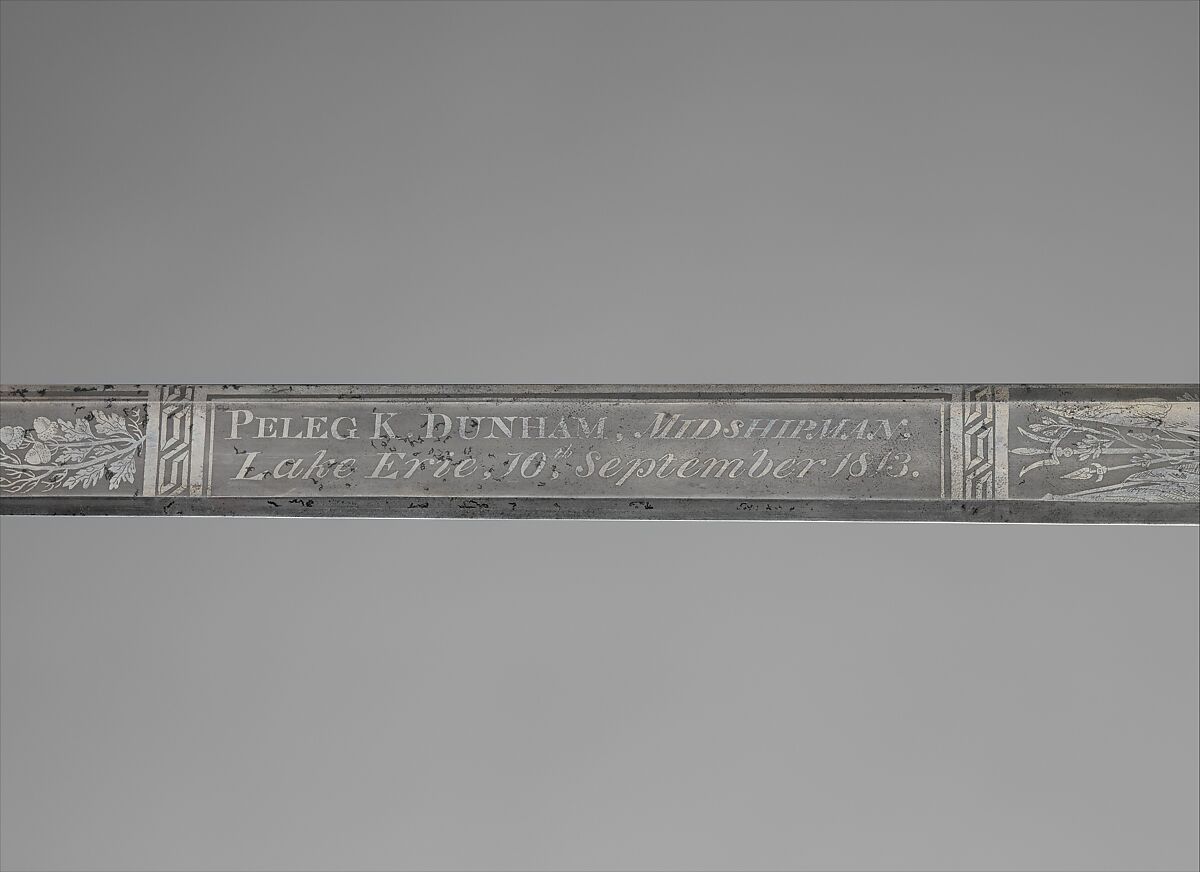 Congressional Presentation Sword and Scabbard of Peleg K. Dunham (1794–1822), William Rose Sr., 1783–1856, Steel, copper alloy (brass), gold, leather, American