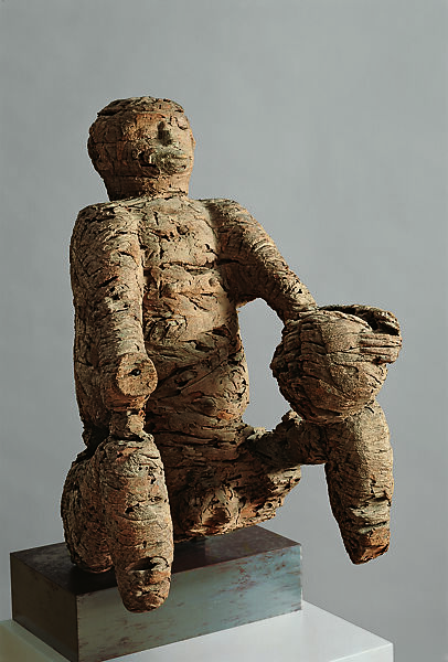 Seated Male Figure with Trophy Head Identified as Chief Mabana, Wood, Mbembe peoples 