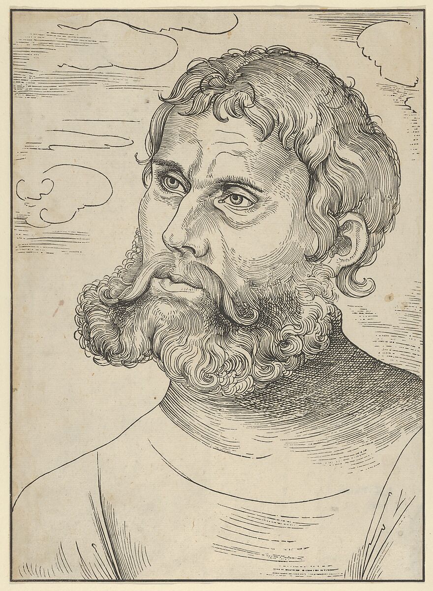 Luther as 'Junker Jorg', Lucas Cranach the Elder (German, Kronach 1472–1553 Weimar), Woodcut 