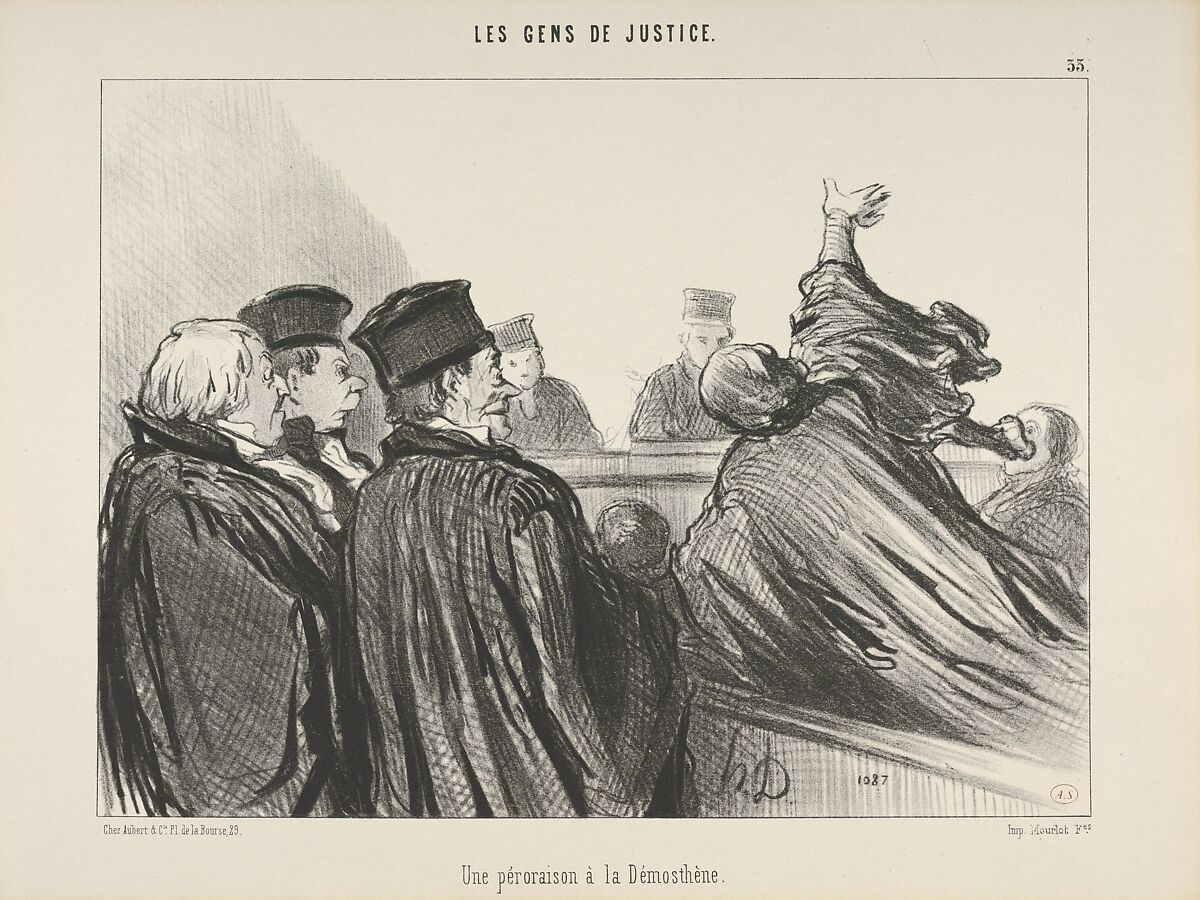 "Une péroraison à la Démosthène," plate 33 from Les Gens de Justice, Honoré Daumier (French, Marseilles 1808–1879 Valmondois), Lithograph 