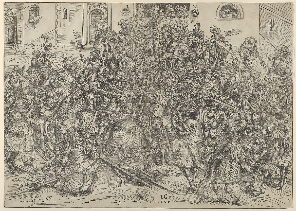 The Fourth Tournament, Lucas Cranach the Elder (German, Kronach 1472–1553 Weimar), Woodcut 