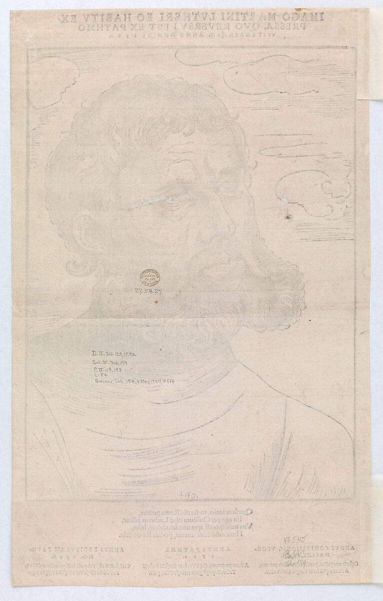 Luther as 'Junker Jorg', Lucas Cranach the Elder (German, Kronach 1472–1553 Weimar), Woodcut; second state of four (Hollstein)