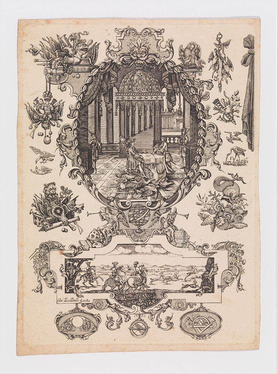 Plate twelve from Nouveavx Desseins D'Arquebvseries, De Lacollombe (French, Paris, active ca. 1702–ca. 1736), Engraving, French, Paris 