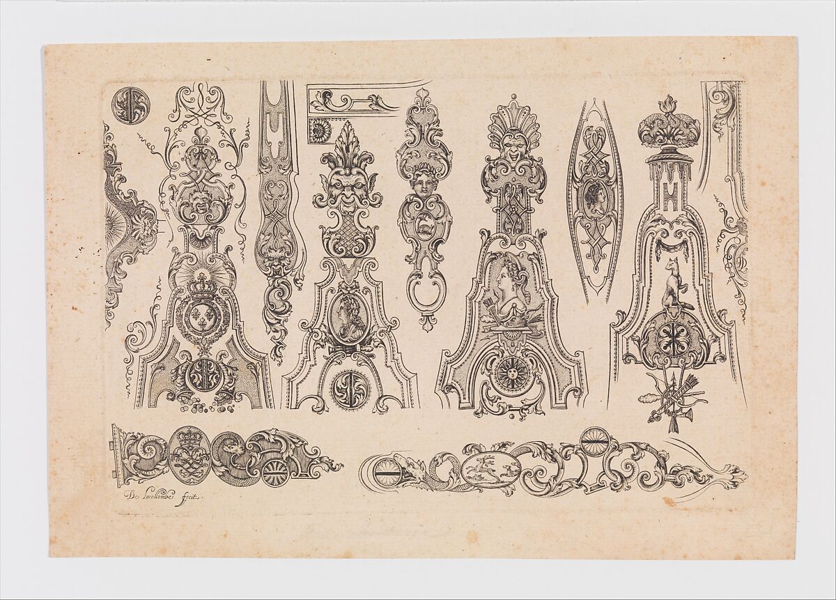 Plate three from Nouveavx Desseins D'Arquebvseries, De Lacollombe (French, Paris, active ca. 1702–ca. 1736), Engraving, French, Paris 