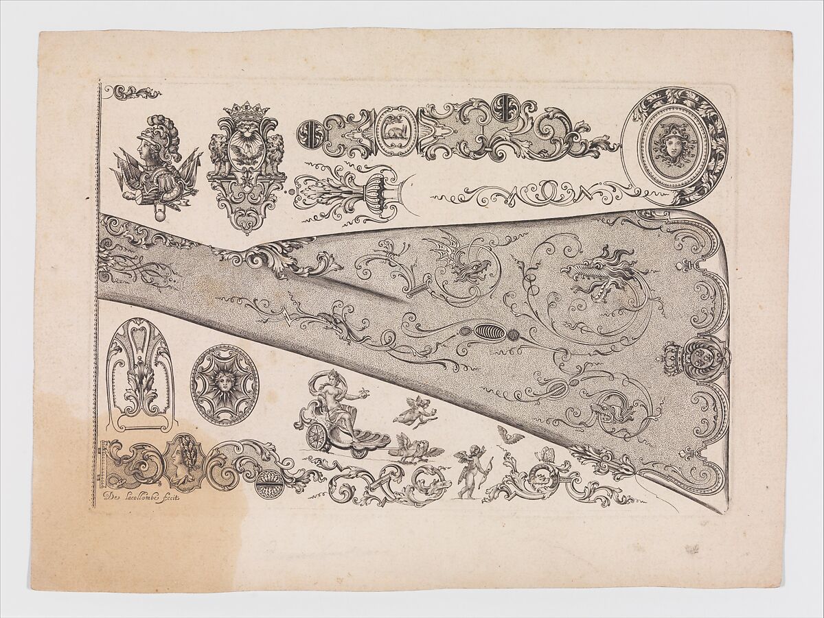 Plate seven from Nouveavx Desseins D'Arquebvseries, De Lacollombe (French, Paris, active ca. 1702–ca. 1736), Engraving, French, Paris 