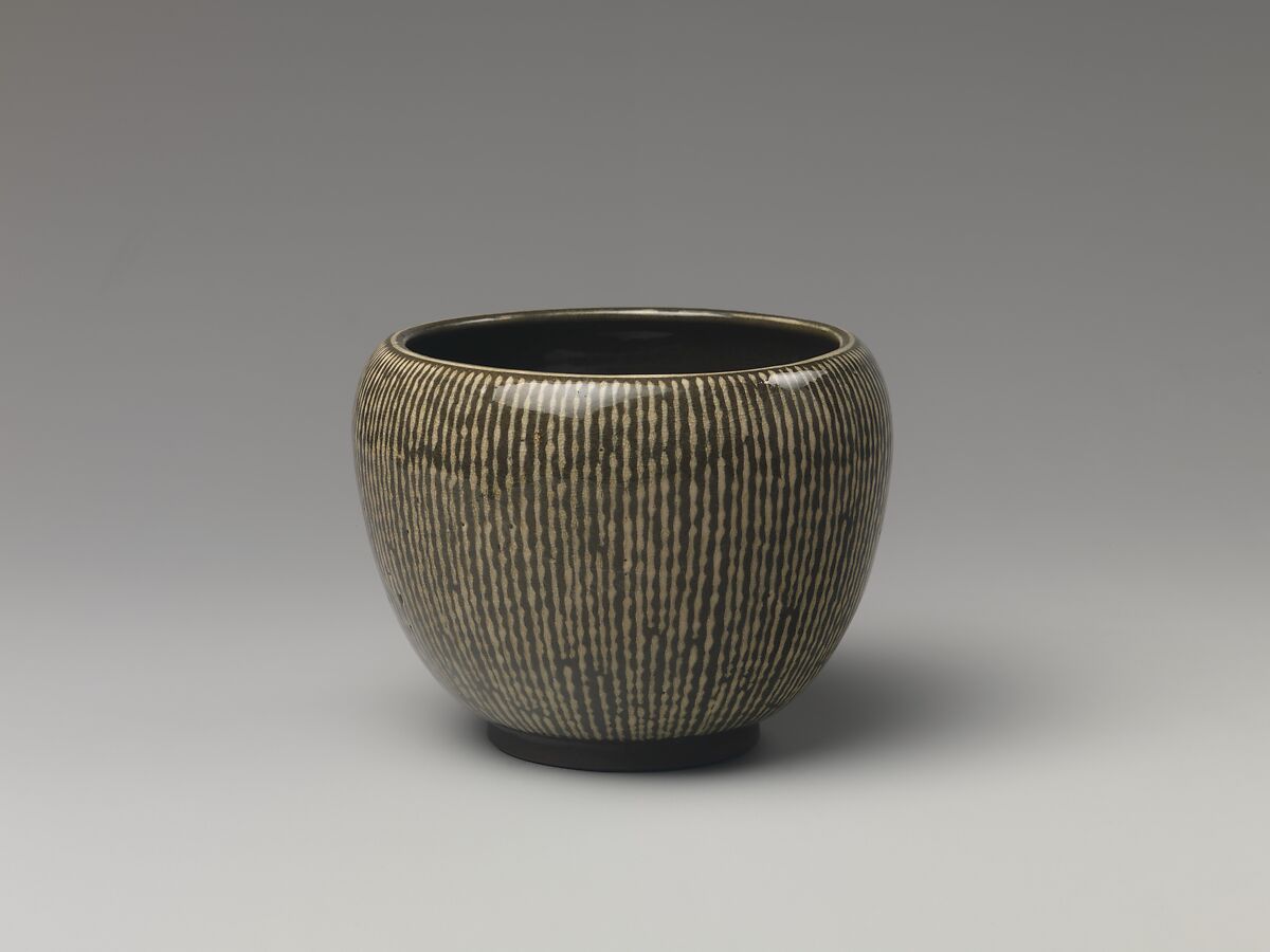 Censer, Stoneware with inlaid design (Yatsushiro ware), Japan