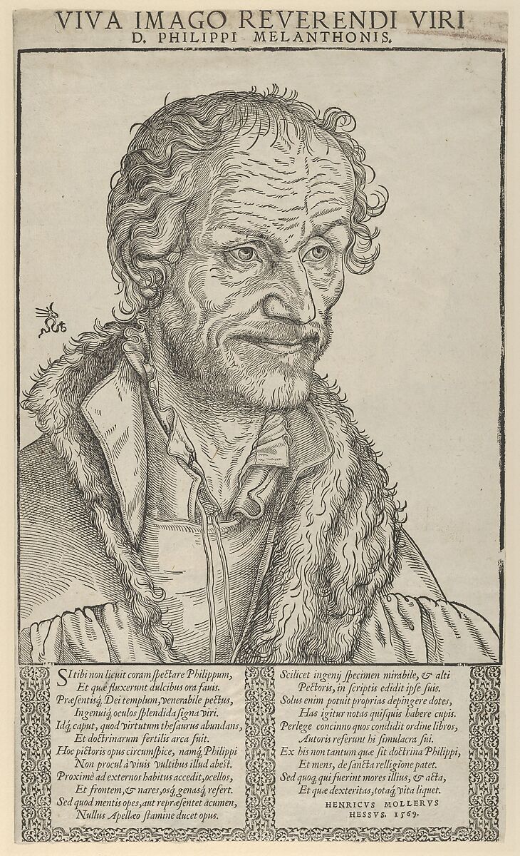 Philip Melanchthon, Bust to the Right, Lucas Cranach the Younger (German, Wittenberg 1515–1586 Wittenberg), Woodcut; first state of three (Hollstein) 