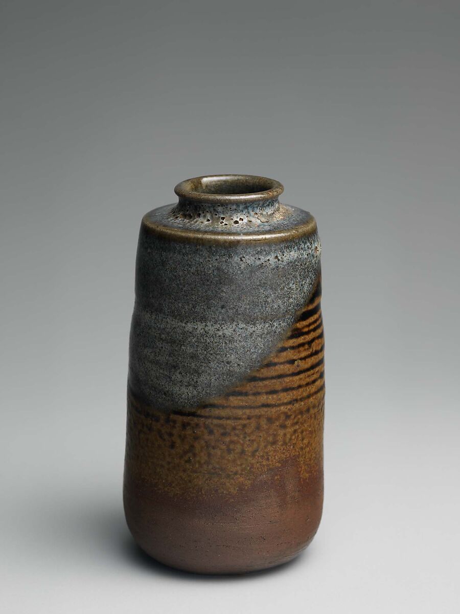 Tea Caddy (Chaire), Stoneware with iron and rice-straw ash glazes (Satsuma ware), Japan