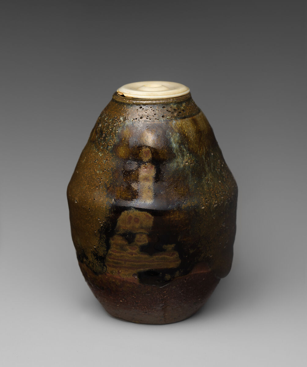 Tea Jar, Clay with glaze (Satsuma ware), Japan 