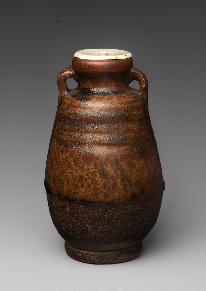 Tea Jar, Clay covered with glaze (Seto ware), Japan