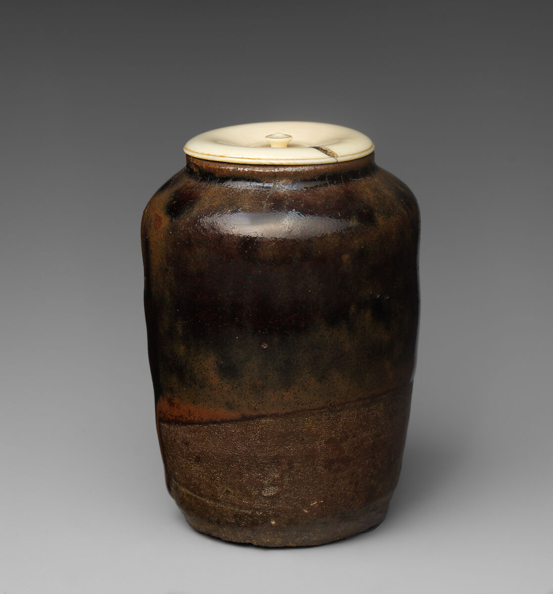 Tea Jar, Clay covered with glaze (Ko Seto type), Japan