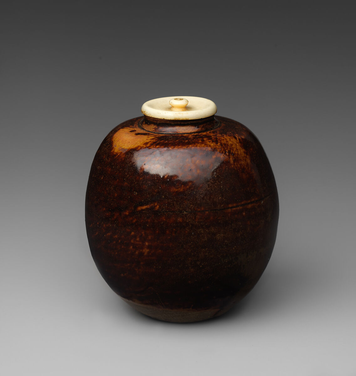 Tea Jar, Clay covered with glaze (Takatori ware), Japan