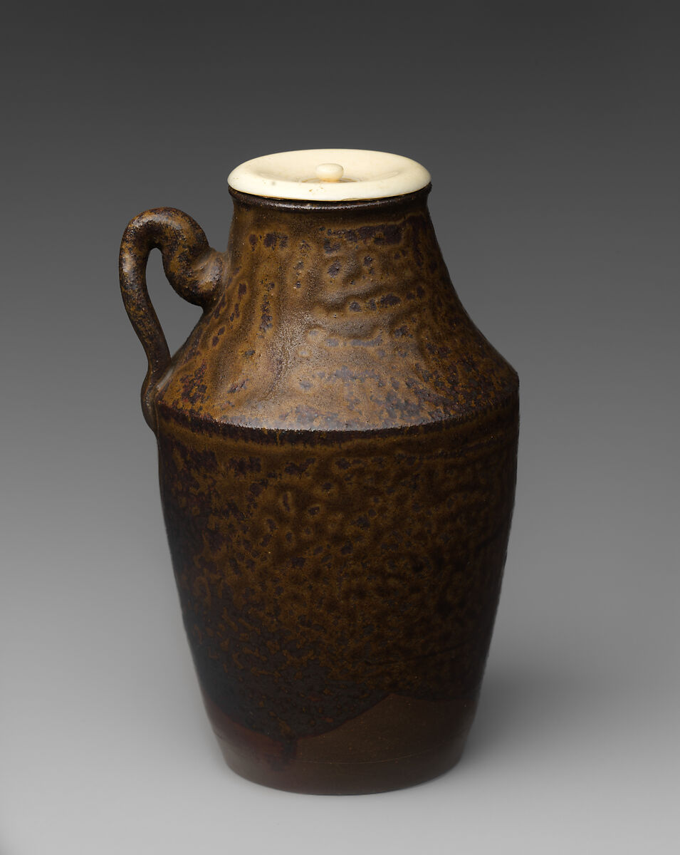 Tea Jar, Pottery decorated with glaze (Satsuma ware), Japan