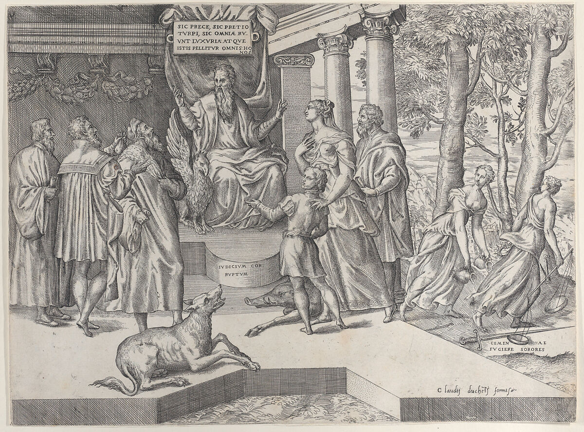 The Corrupt Judge, Battista Angolo del Moro (Italian, Verona ca. 1515–ca. 1573 Murano), Etching 