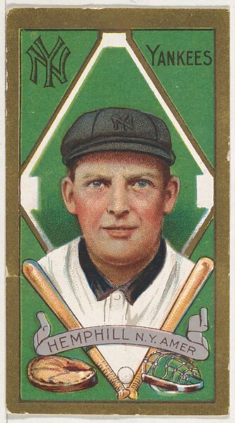 Charles Hemphill, New York Yankees, American League, from the "Baseball Series" (Gold Borders) set (T205) issued by the American Tobacco Company, Issued by the American Tobacco Company, Commercial color lithograph