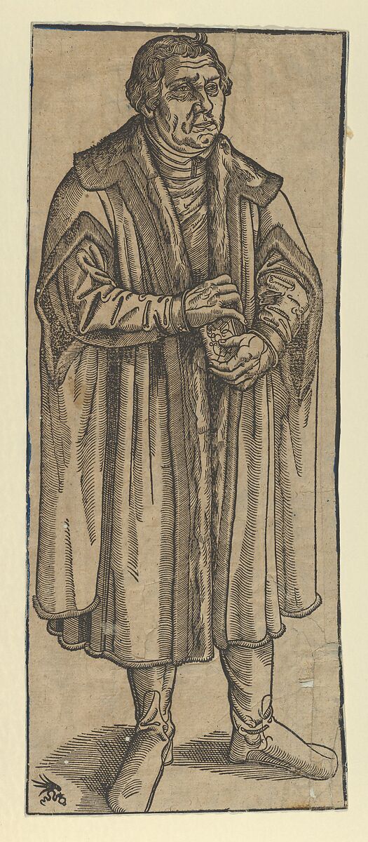 Copy of Martin Luther, Full Length, After Lucas Cranach the Younger (German, Wittenberg 1515–1586 Wittenberg), Woodcut 