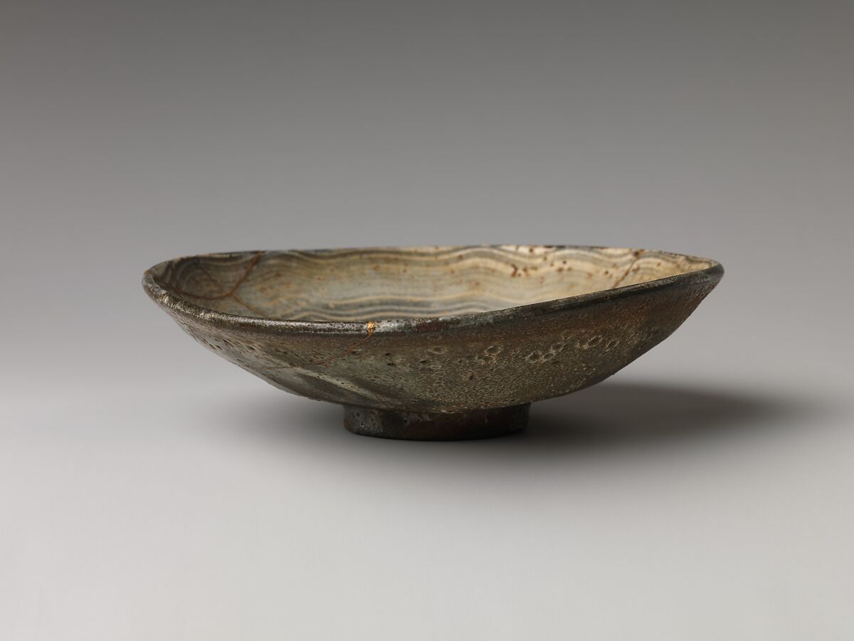 Shallow Bowl, Pottery with inlaid designs, covered with a transparent glaze (Karatsu ware, Mishima type), Japan 