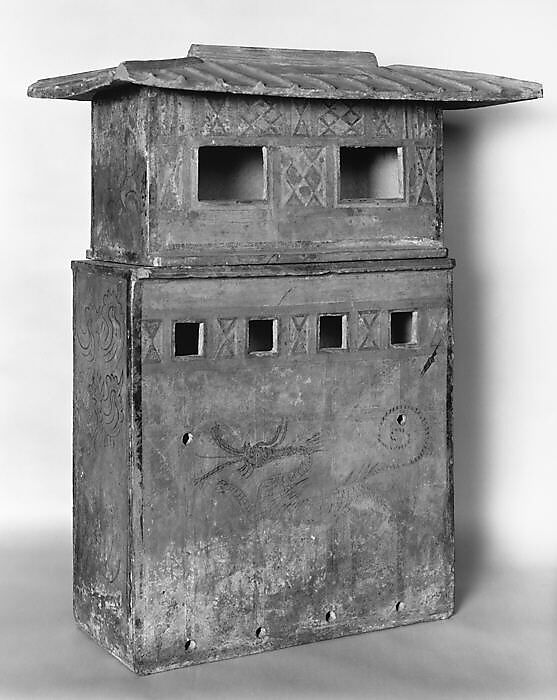 Model of a House, Earthenware with trace of pigments, China