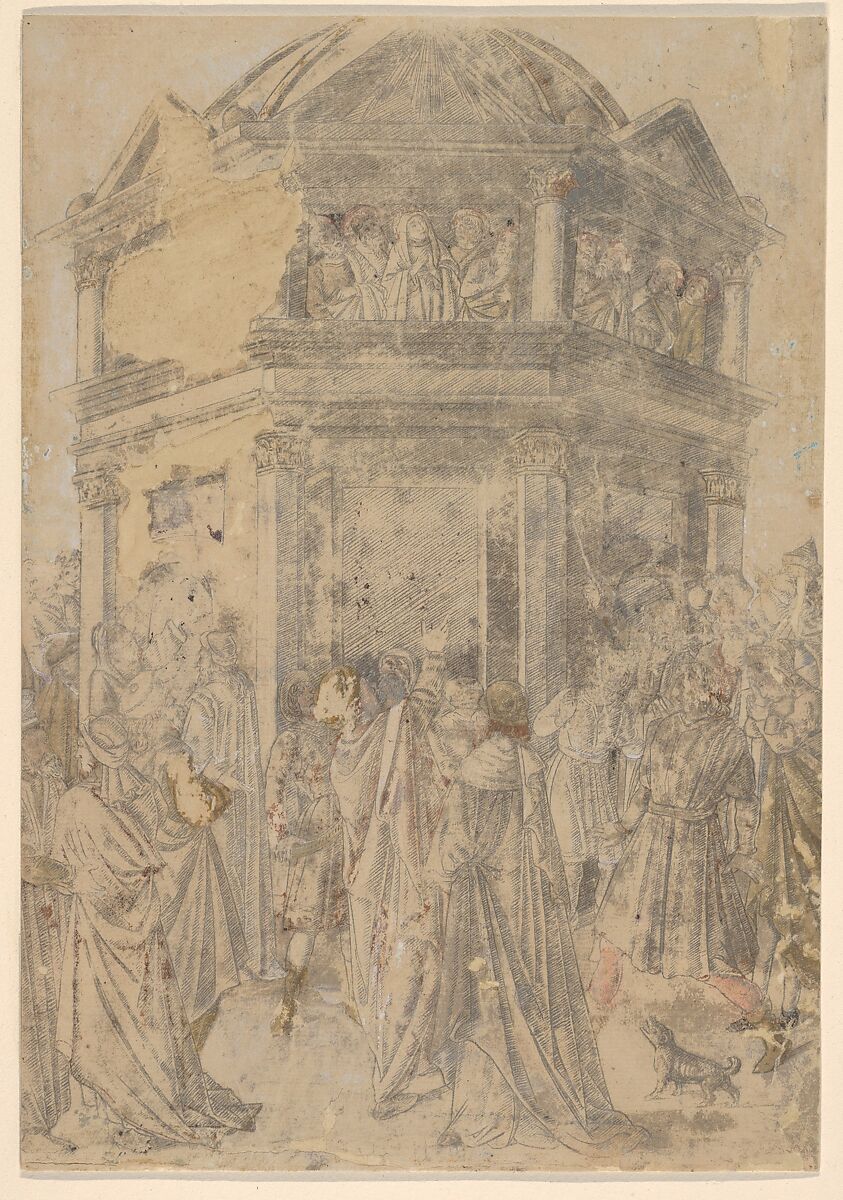 The Pentecost, from "Life of the Virgin and Christ", Francesco Rosselli (Italian, Florence 1448–1508/27 Venice (?)), Engraving with traces of color; first or second state of three (Bartsch) 