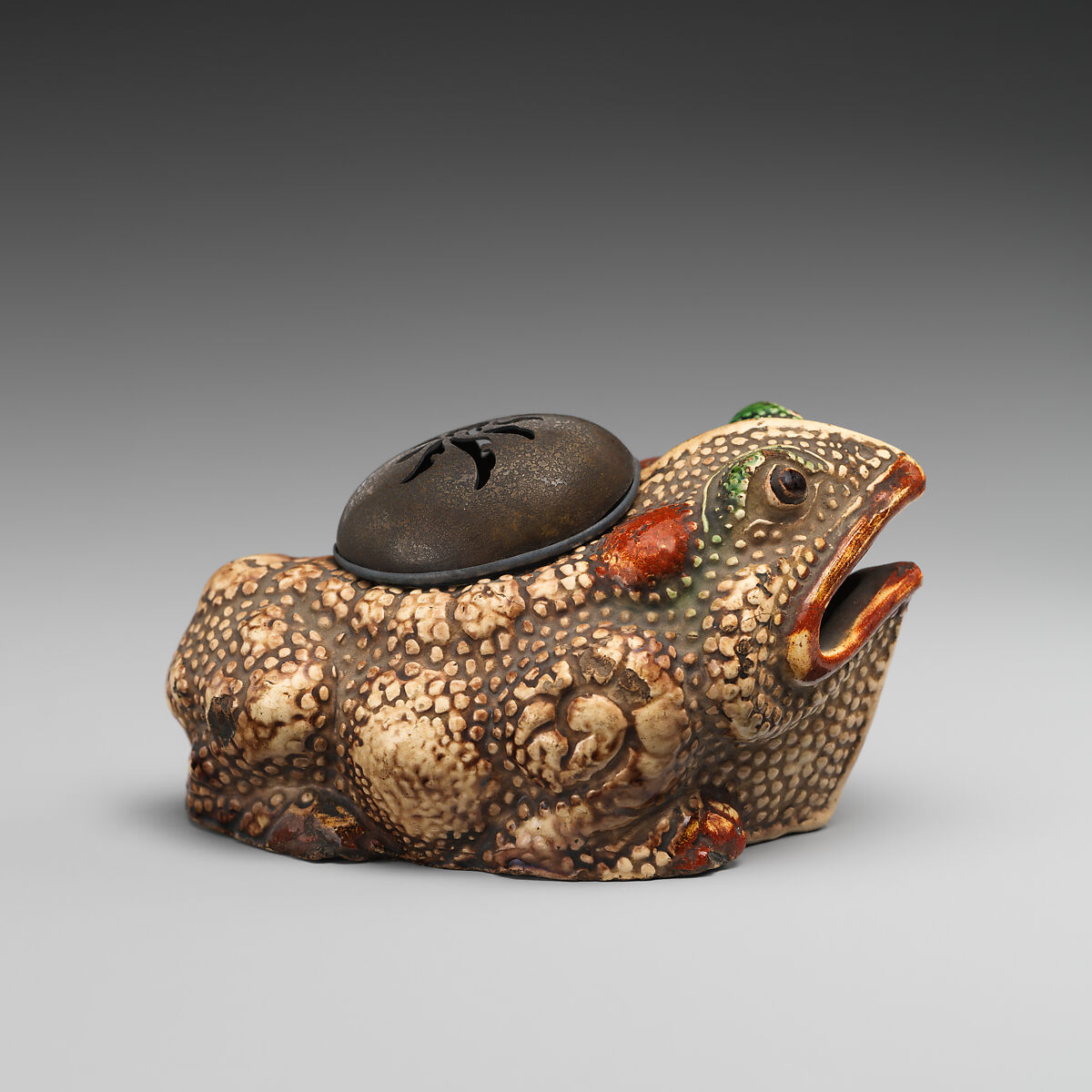 Incense Burner, Pottery decorated with colors, Japan