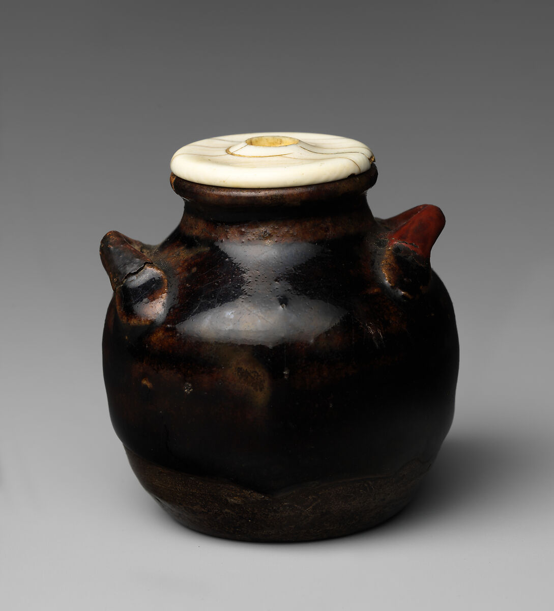 Jar, Clay covered with glaze (Seto ware), Japan