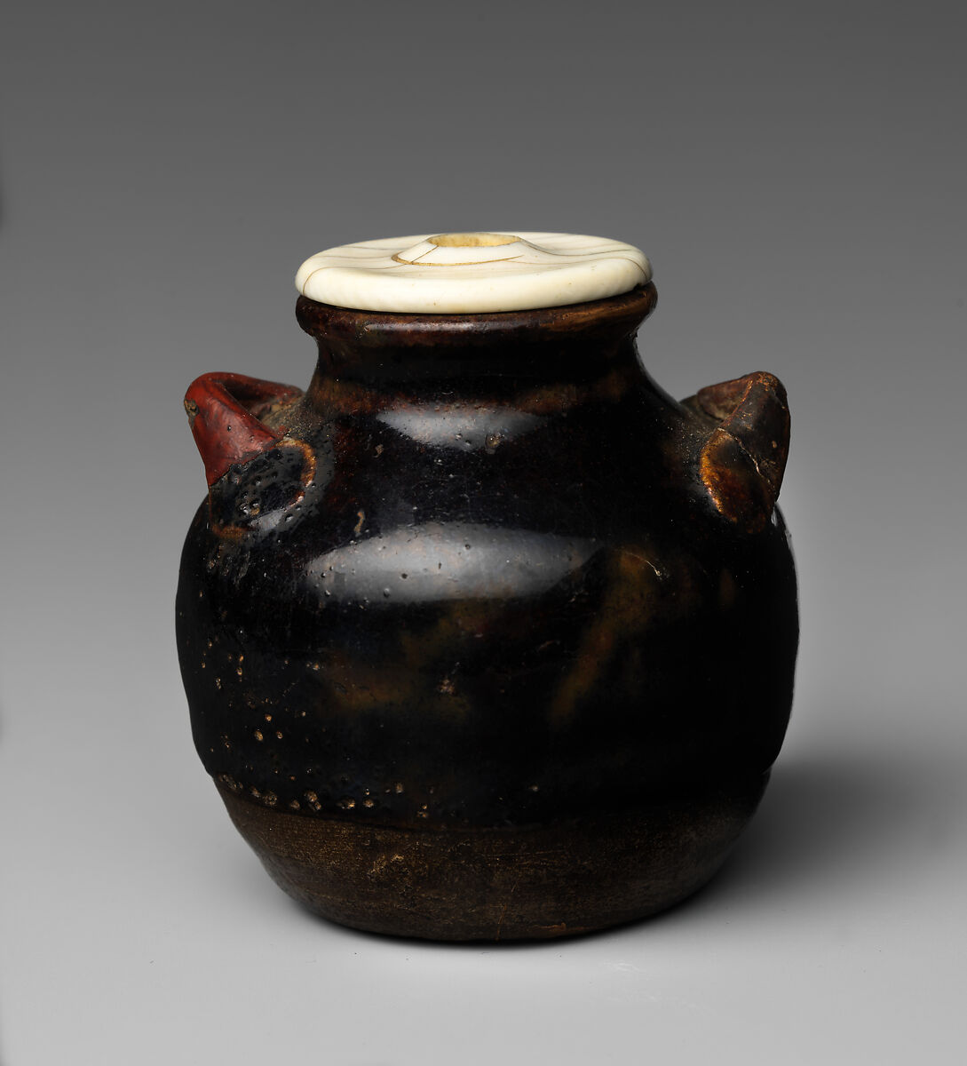 Jar, Clay covered with glaze (Seto ware), Japan 