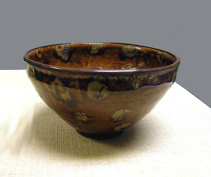 Teabowl, Pottery with glaze (Seto ware), Japan 