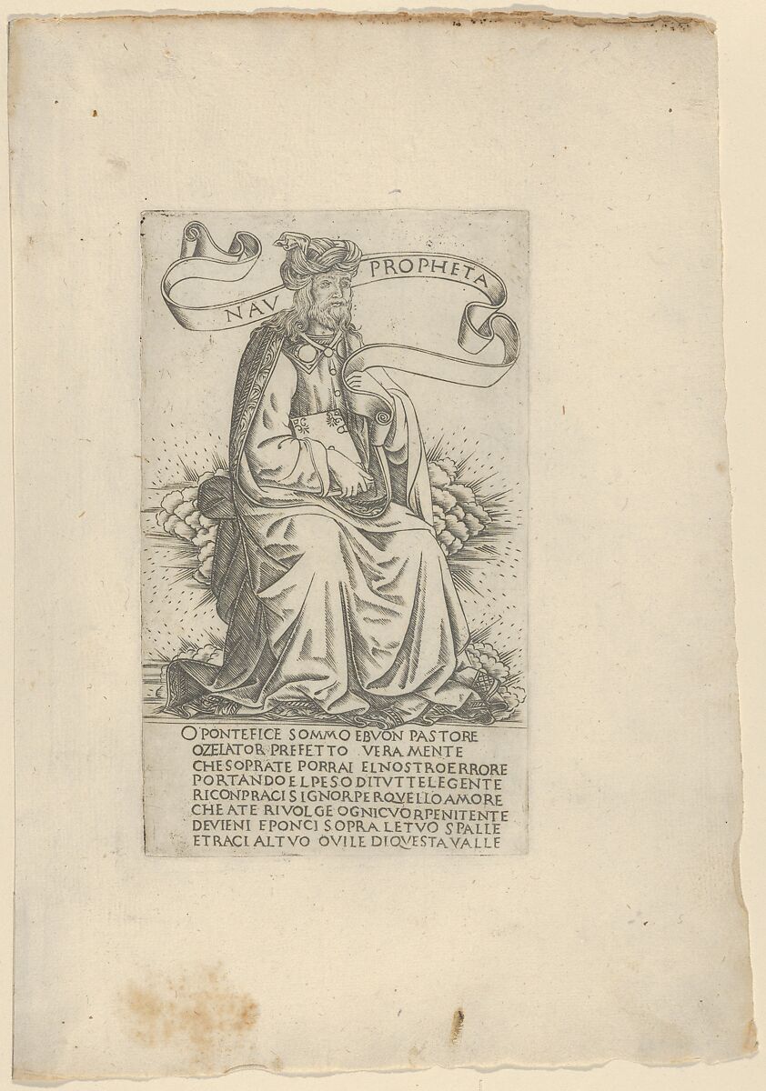 The Prophet Nahum, from Prophets and Sibyls, Francesco Rosselli (Italian, Florence 1448–1508/27 Venice (?)), Engraving 