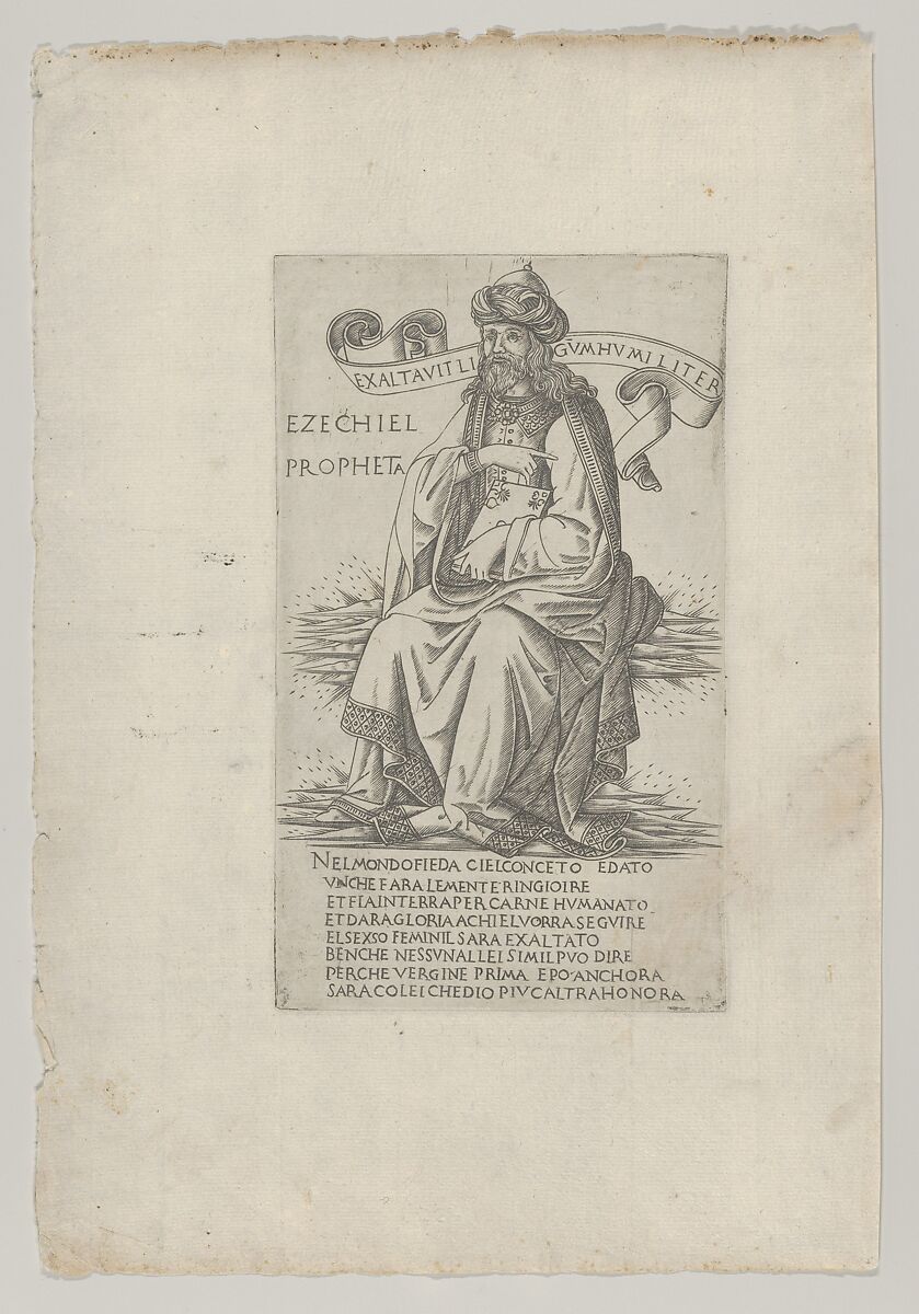 The Prophet Ezekiel, from "Prophets and Sibyls", Francesco Rosselli (Italian, Florence 1448–1508/27 Venice (?)), Engraving 