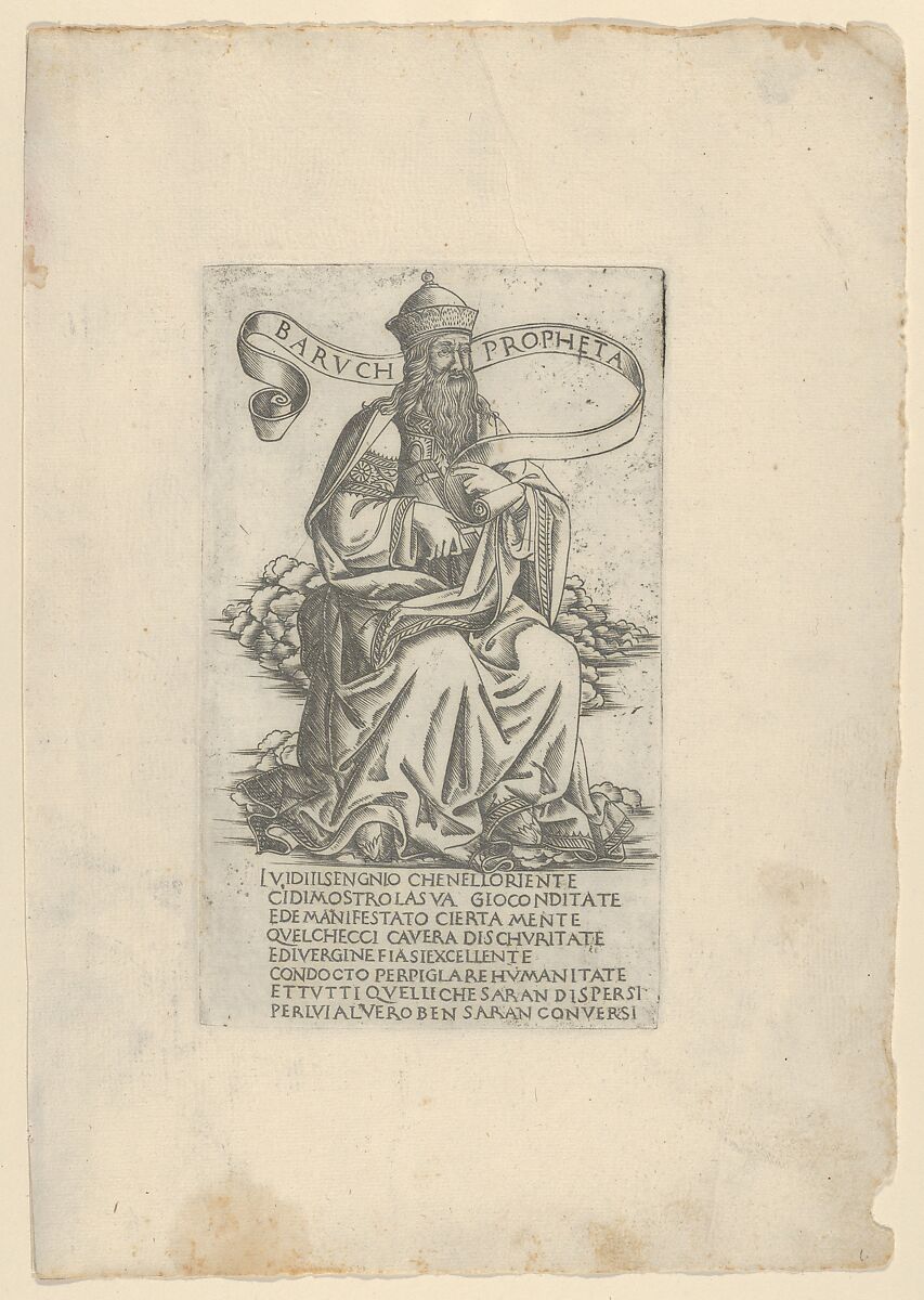 The Prophet Jeremiah, from Prophets and Sibyls, Francesco Rosselli (Italian, Florence 1448–1508/27 Venice (?)), Engraving 