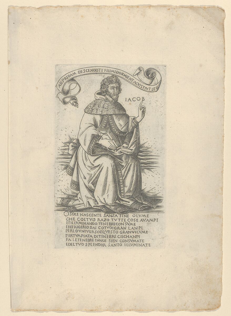 The Prophet Jacob, from "Prophets and Sibyls", Francesco Rosselli (Italian, Florence 1448–1508/27 Venice (?)), Engraving 